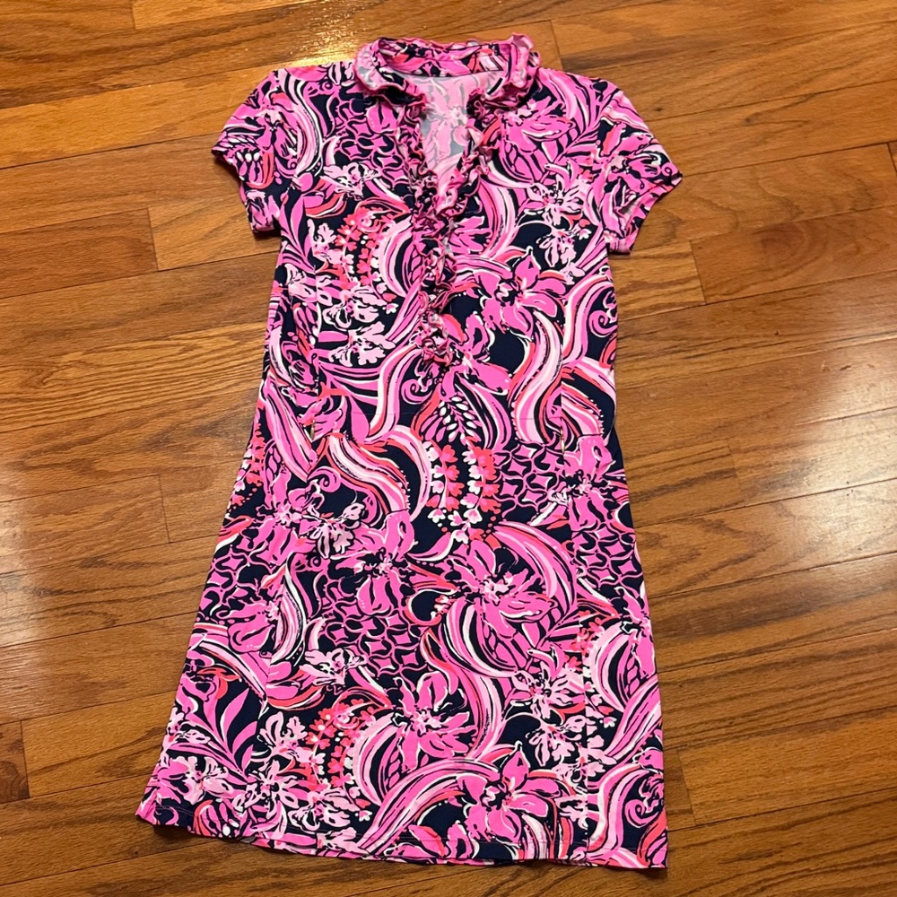 Lilly Pulitzer Pink and Black Floral Dress